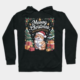 BRITISH LONGHAIR Cat Meowy Christmas & A Purrfect New Year Hoodie